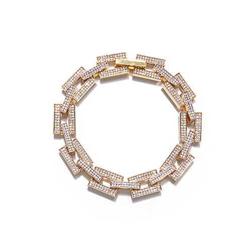 Hailey Rectangular Chain Swarovski Bracelet Gold