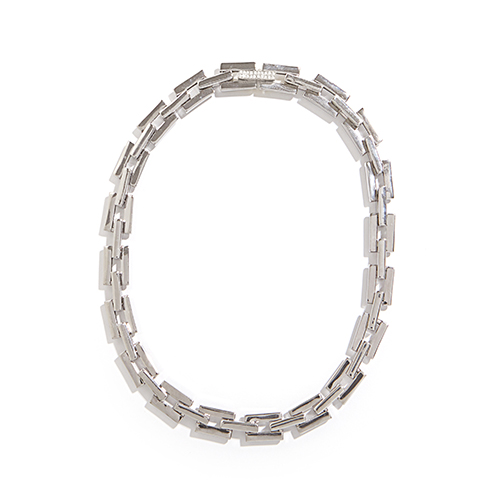 Hailey Rectangular Chain Necklace Silver